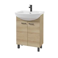 Szafki łazienkowe - Szafka łazienkowa z umywalką Nas Novelty 55 cm dąb truflowy 207-D-06005-1565 - miniaturka - grafika 1