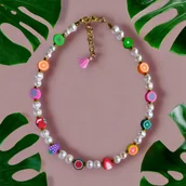 Naszyjniki - Perły z owocami : choker : naszyjnik wakacyjny - miniaturka - grafika 1