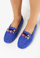 Mokasyny damskie - Granatowe Mokasyny z Wkładką ze Skóry Naturalnej Mapho - miniaturka - grafika 1