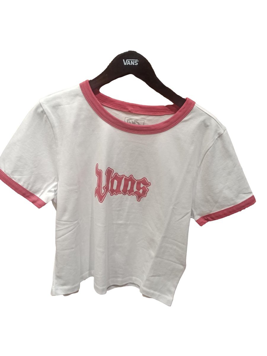 T-shirt Damski VANS Apple Boom Ringer Tee In White/Mauvewood VN000RCEFCT1 S
