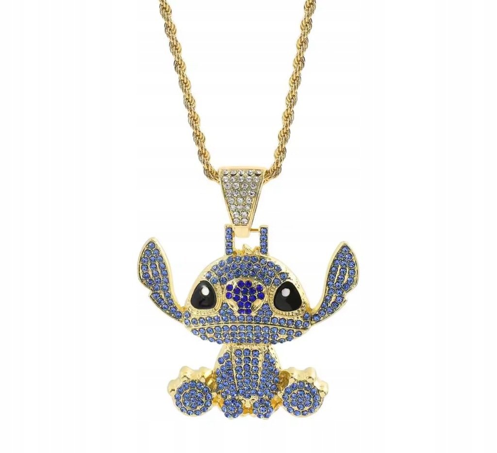 Naszyjnik wisiorek Stitch Z Diamencikami Kryształkami Bajka Lilo Stitch