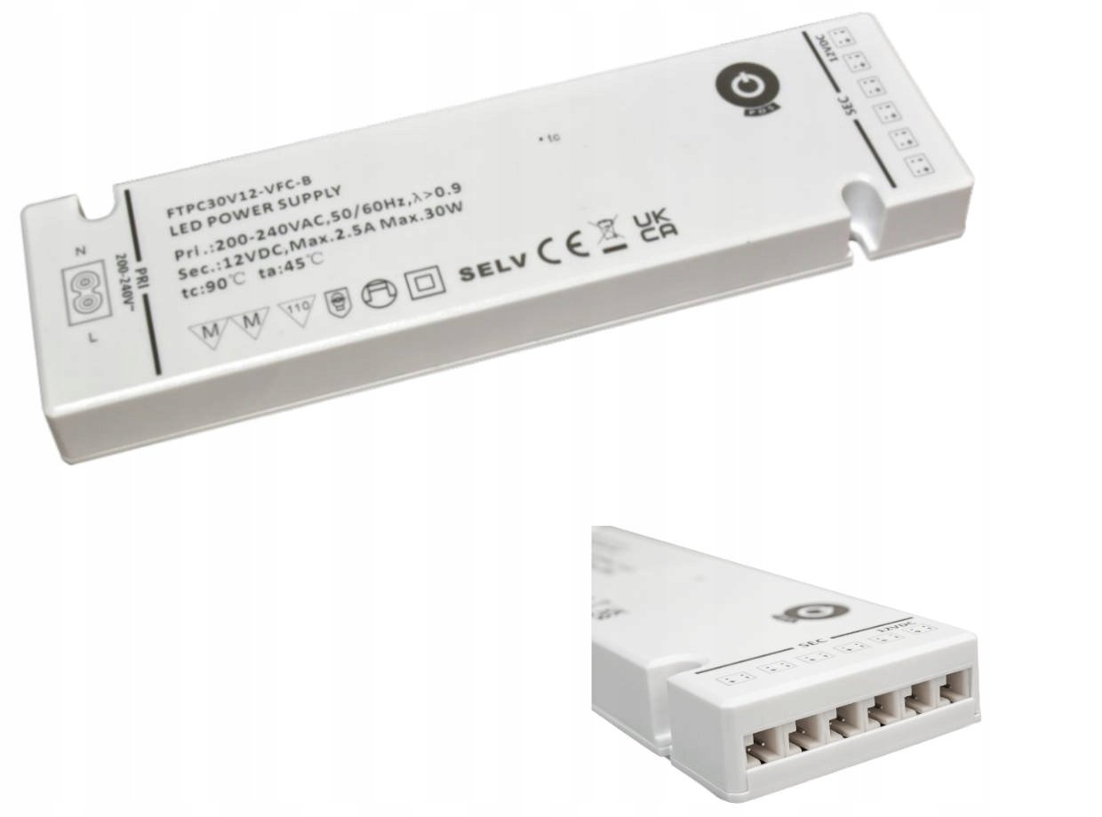 POS Zasilacz Led 100W 12V, FTPC100-VFC-B, Wysoka Wydajność, Kompaktowy Design,