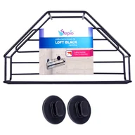 Akcesoria do armatury i ceramiki - Półka łazienkowa 1 piętro narożna czarna 14,5 x 26 cm Sepio - miniaturka - grafika 1