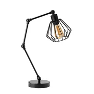 Lampy stojące - Czarna lampa biurkowa z regulowanym ramieniem AMPARA LOFT - miniaturka - grafika 1