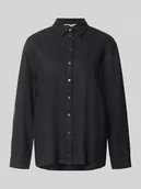 Bluzki damskie - Bluzka lniana o kroju relaxed fit z kołnierzykiem koszulowym model 'GOA' - miniaturka - grafika 1