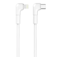 Kable USB - Maxlife kabel kątowy MXUC-09 USB-C - Lightning 1,0 m 27W biały - miniaturka - grafika 1