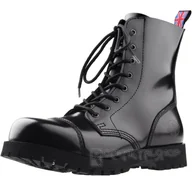 Botki męskie - glany NEVERMIND - CZARNE (8 dziurek) polerowane-44 - miniaturka - grafika 1