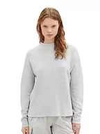 Swetry damskie - TOM TAILOR Denim Damski sweter ze strukturą, 32510-basic Light Grey Melange, S - miniaturka - grafika 1