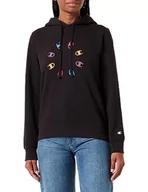 Bluzy damskie - Champion Legacy Graphic Shop W-Light Powerblend Fleece Damska bluza z kapturem, Czarny, M - miniaturka - grafika 1