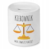 Skarbonki - SKARBONKA DLA KIEROWNIKA KIEROWNIK MA ZAWSZĘ RACJĘ z Nadrukiem ze Zdjęciem - miniaturka - grafika 1