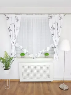 Firana z modnym wzorem czarnych piór, elegancka firanka do salonu, pokoju - Firany Firana z modnym wzorem czarnych piór, elegancka firanka do salonu, pokoju - Firany - miniaturka - grafika 1