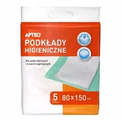 Higiena osób starszych i niepełnosprawnych - Podkłady higieniczne 80 cm x 150cm APTEO, 5 sztuk - miniaturka - grafika 1