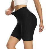 Spodenki rowerowe - Yoga Shorts Damskie spodenki treningowe 7 "Wysokie spodenki rowerowe Butt Lifting Joga Gym Trening Szorty Wyszczuplające Rozciągliwy plaster miodu ... - miniaturka - grafika 1