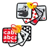 Zabawki sensoryczne - Canpol Babies Karty Kontrastowe Sensoryczne Z Gryzakiem 0m+ - miniaturka - grafika 1