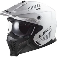 Części motocyklowe - LS2, crossoverowy kask motocyklowy DRIFTER solid white 2206, L - miniaturka - grafika 1