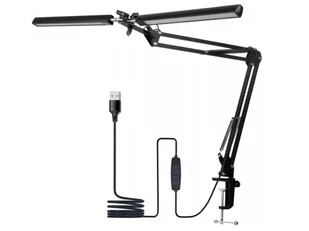 Lampka biurkowa podwójna kreślarska LED 8W STL028 - Czarna - Biały neutralny (4000K) - Lampy stojące - miniaturka - grafika 1
