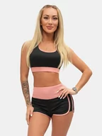 Dresy damskie - Komplet sportowy dwuczęściowy damski czarno-różowy OZONEE O/XL011/54Z - Ozonee - miniaturka - grafika 1