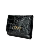 Portfele - Mały portfel damski Nobo czarny tłoczony - miniaturka - grafika 1