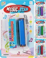 Instrumenty muzyczne dla dzieci - Mega Creative HARMONIJKA MET/PLAST 16X27X3 MIX4 MC B/C 96/192 - miniaturka - grafika 1