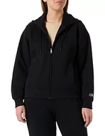 Bluzy damskie - Champion Damska bluza z kapturem Rochester 1919, z logo Full Zip, czarna, S, czarny, S - miniaturka - grafika 1