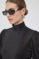 Bluzki damskie - Morgan bluzka damska kolor czarny wzorzysta - miniaturka - grafika 1