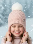 Czapki dla dzieci - Sinsay - Czapka z pomponem i ozdobną naszywką - różowy - miniaturka - grafika 1