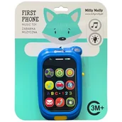 Zabawki interaktywne dla dzieci - Interaktywny Pierwszy telefon Niebieski Milly Mally - miniaturka - grafika 1