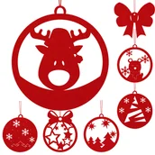 Bombki - Zestaw Bombek Z Filcu 2mm 7szt Czerwień - miniaturka - grafika 1