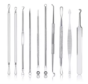 Zestaw łyżeczek do Usuwania Pryszczy Zaskórników Wągrów 10szt Ag554e - Problemy skórne - miniaturka - grafika 1