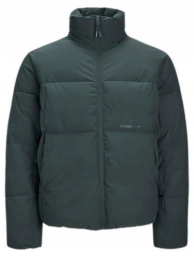 JACK & JONES ZIELONA PIKOWANA KURTKA MĘSKA Z KOŁNIERZEM L N1A