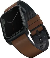 Akcesoria do smartwatchy - Uniq Pasek UNIQ Straden Apple Watch 4/5/6/7/SE 44/45mm Leather Hybrid Strap brązowy/brown - miniaturka - grafika 1