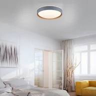 Lampy sufitowe - Paul Neuhaus Q-EMILIA sufitowa LED, szara/drewno - miniaturka - grafika 1