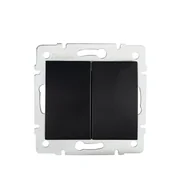 Wyłączniki światła i elektryczne - Kanlux LOGI Łącznik dwugrupowy świecznikowy 10AX 250V 021010142 czarny mat 33617 33617 - miniaturka - grafika 1