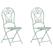 Meble ogrodowe - Beliani Zestaw 2 krzeseł ogrodowych metalowy zielony TRENTO - miniaturka - grafika 1