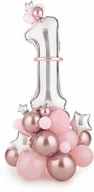 Baby shower i roczek - Zestaw balonów na roczek różowy - 50 szt. - miniaturka - grafika 1