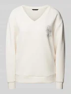 Bluzy damskie - Bluza o kroju oversized z detalem z logo - miniaturka - grafika 1
