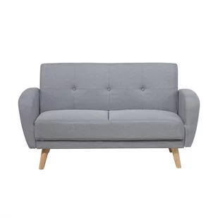 Beliani Sofa tapicerowana dwuosobowa jasnoszara rozkładana FLORLI - Sofy i kanapy - miniaturka - grafika 1