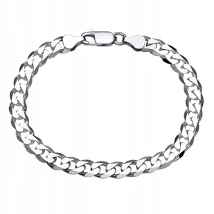 Bransoletka Męska Srebrna Pancerka Srebro 925 Diamentowana 6Mm Pełna - Bransolety męskie - miniaturka - grafika 1