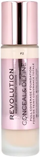 Revolution MAKE UP Makeup Conceal & Define Foundation Podkład kryjący F2 23ml SO_111490 - Podkłady do twarzy - miniaturka - grafika 2