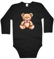 Body dla niemowląt - Body dziecięce Pogodny Pluszowy Miś Z Różową Muszką Dzień Misia 86/92 - miniaturka - grafika 1