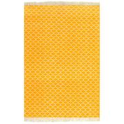 Dywany - vidaXL Dywan typu kilim, bawełna, 120 x 180 cm, żółty ze wzorem - miniaturka - grafika 1