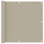 Parawany - vidaXL Parawan balkonowy, beżowy, 90x500 cm, tkanina Oxford vidaXL - miniaturka - grafika 1