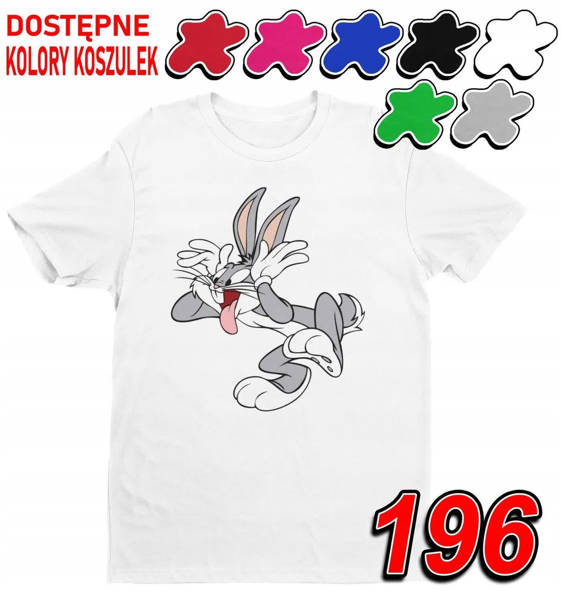 Dziecięca Koszulka T-Shirt Z Nadrukiem Królik Bugs Looney -M 134-140