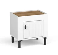 Szafki nocne - Szafka Nocna Mossa Mo11 Dab Whisky / Biały - miniaturka - grafika 1
