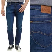 Spodnie męskie - Lee RIDER SLIM Hero INDIGOOD ZWĘŻANE SUPER WYTARTY CIEMNY DżINSY W33 L32 - miniaturka - grafika 1
