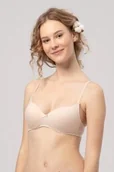 Biustonosze dla dziewczynek - Biustonosz dla nastolatki gładki beżowy TBM 120 - miniaturka - grafika 1