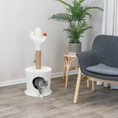 Legowiska dla kotów - Trixie Domek Dla Kota Z Drapakiem W Formie Kaktusa, 36X84 Cm, Kremowy - miniaturka - grafika 1