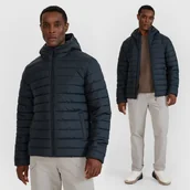 Kurtki męskie - Kurtka Męska 4F Puchowa Z Kapturem Pikowana Przejściowa Czarna 4FWSS25TDJAM539 XL Czarny - miniaturka - grafika 1