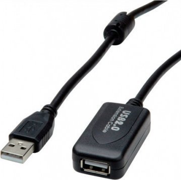 Kabel USB Secomp VALUE Kabel przedłużający USB 2.0, aktywny z Repeaterem, czarny, 5 m