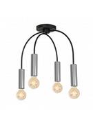 Lampy sufitowe - Luminex Loppe 600 plafon lampa sufitowa 4x60W E27 czarny / chrom - miniaturka - grafika 1